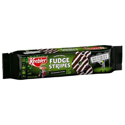 Keebler limited-edition “Beetlejuice Beetlejuice” Dark Chocolate & Vanilla Fudge Stripes.