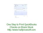 Print QB checks on blank check stock