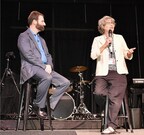 Chuck Proudfit, left, and Transformation Trailblazer Award recipient Amy Sherman of the Sagamore Institute.