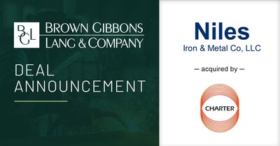 Brown Gibbons Lang & Company (BGL) is pleased to announce the sale of Niles Iron & Metal Company (Niles Iron), a leading regional scrap metal recycler, to Charter Manufacturing, a diversified metals manufacturer. BGL’s Metals & Advanced Metals Manufacturing investment banking team served as the exclusive financial advisor to Niles Iron in the transaction.