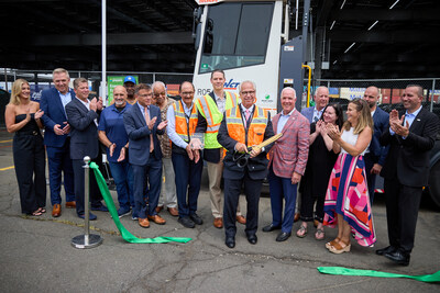 Ribbon cutting at Port Newark Container Terminal for 20 propane-powered port tractors.