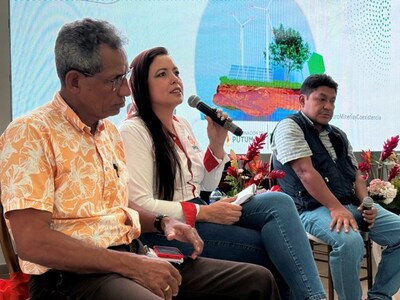 Photo 1 – Thyana Alvarez, Country Manager, presenting as a panelist at the “1st Mining & Coexistence Forum” (CNW Group/Libero Copper & Gold Corporation)