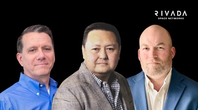 Rivada Space Networks Expands U.S. Team. (Left to Right) John Guiney, Chief Operations Officer, Michael Abad-Santos, Deputy Chief Commercial Officer, U.S. Jeffrey Chandler, Director of Sales, U.S.