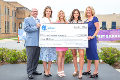 The Parker family presented Arkansas Children's Hospital with a donation check for $2 million.