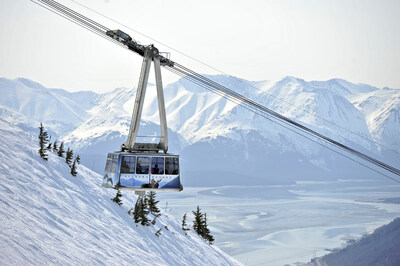 Alyeska Resort's Aerial Tram with frosty views of the Turnagain Arm, up to seven “hanging” glaciers, and endless peaks deep into the Chugach Mountain range.
