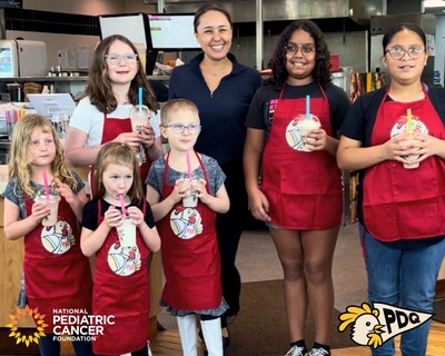 Pediatric cancer warriors visited a local PDQ location to meet and cook with PDQ's Chef Diana Gahagen to kick-off the August campaign.