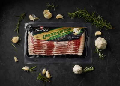 For a limited time, consumers are invited to indulge their bacon cravings with the all-new HORMEL® BLACK LABEL® Garlic Rosemary flavored bacon, available at retailers nationwide while supplies last.