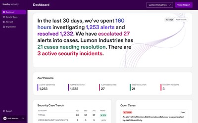 The VERACIS dashboard provides users rapid access and insights to the state of security operations in their environment.