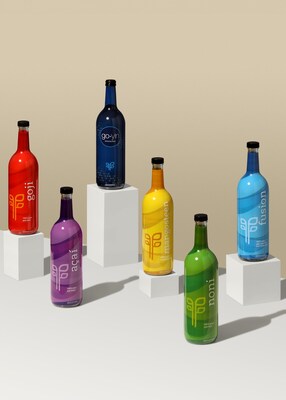 LivePURE superfruit juice products. From left to right: Goji, Acai, GoYin, Mangosteen, Noni, Fusion.