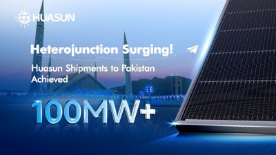Huasun Energy has reached a significant milestone by successfully shipping over 100MW of high-efficiency heterojunction (HJT) photovoltaic modules to Pakistan.