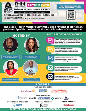 BLACK HEALTH MATTERS HOSTS FREE HEALTH SUMMIT AND EXPO DURING HARLEM WEEK'S 50th ANNIVERSARY