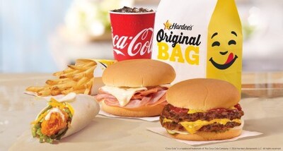 Hardee's Original Bag featuring Hardee’s Original Hot Ham & Cheese, Double Cheeseburger or Hand Breaded Chicken Tender Wraps