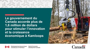 Le gouvernement du Canada accorde plus de 1,6 million de dollars pour stimuler l'innovation et la croissance économique à Kamloops