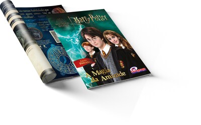 Álbum ilustrado de figurinhas com a saga Harry Potter (foto divulgação)