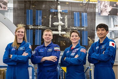 NASA’s SpaceX Crew-10 members (pictured from left to right) NASA astronaut Nichole Ayers, Roscosmos cosmonaut Kirill Peskov, NASA astronaut Anne McClain, and JAXA (Japan Aerospace Exploration Agency) astronaut Takuya Onishi
