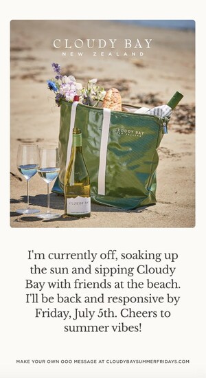 CLOUDY BAY WINES LAUNCHES "SUMMER FRIDAYS AI ASSISTANT"- A REVOLUTIONARY AI BOT THAT EMPOWERS CONSUMERS TO UNPLUG AND SAVOR SUMMER FRIDAYS