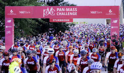 This weekend, 6,800 riders from around the globe will cycle between 25 and 211 miles across Massachusetts during the milestone 45th Pan-Mass Challenge. In July, the organization crossed $1 billion in lifetime fundraising for Dana-Farber Cancer Institute. Photo Credit: John Deputy
