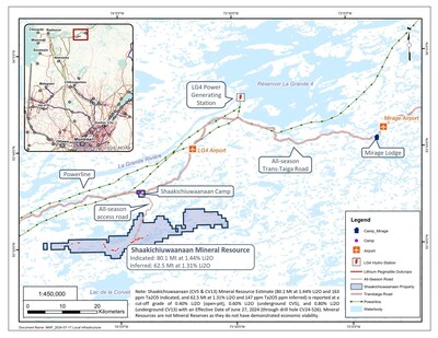 Figure 29: Shaakichiuwaanaan Property and regional infrastructure. (CNW Group/Patriot Battery Metals Inc.)