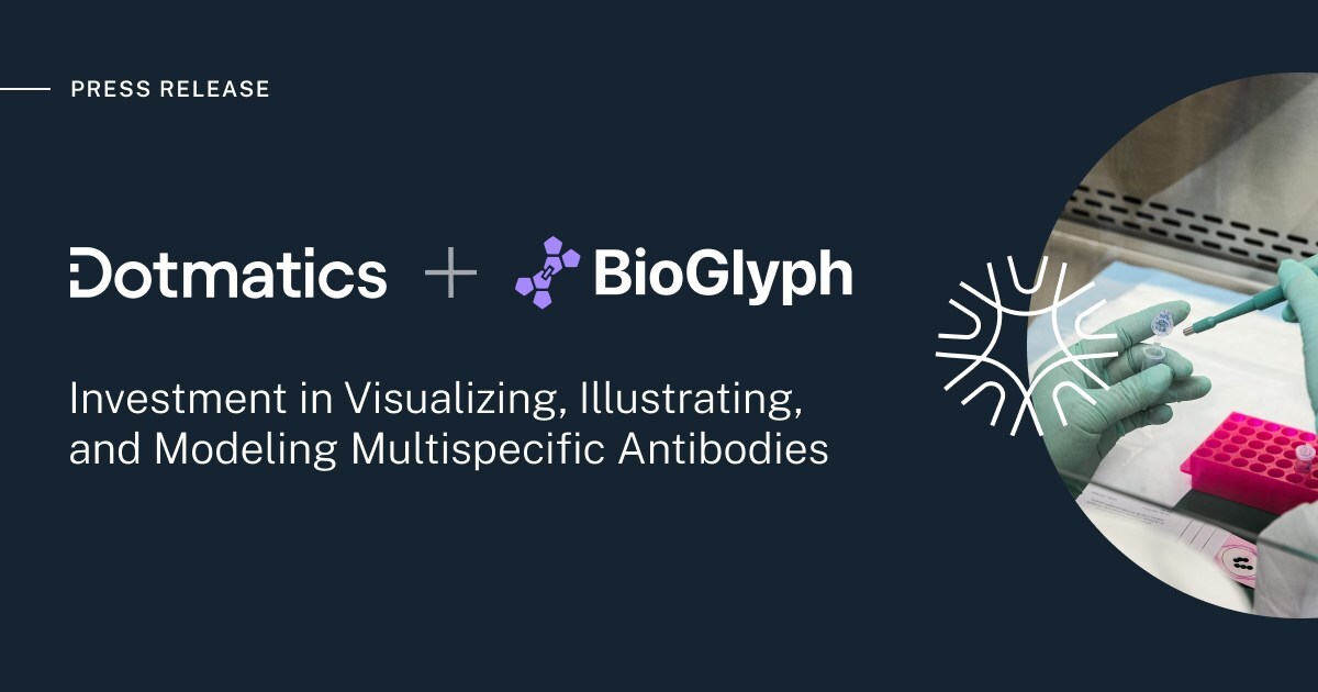 Dotmatics Announces Investment in BioGlyph for Designing, Registering, and Modeling Multispecific Antibodies