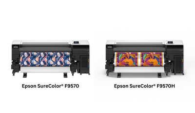 The new Epson SureColor F9570 and SureColor F9570H 64-inch dye-sublimation printers feature a new space-saving design, an expanded ink set and the ability to produce high-quality images on textiles and hard goods such as promotional products and photo panels.