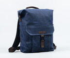 Vitesse Backpack in blue waxed canvas