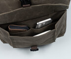 Expandable front pocket with interior organization pockets