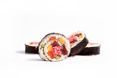 Aquamar’s Big Wave Roll created with Naoya Tsuruta, sushi Chef at Japanese restaurant, Koi, in Los Angeles, CA