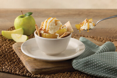 Cracker Barrel's new Southern Apple Cobbler features warm cinnamon apples topped with a flaky buttery crust and finished with a scoop of creamy vanilla ice cream and a drizzle of caramel.