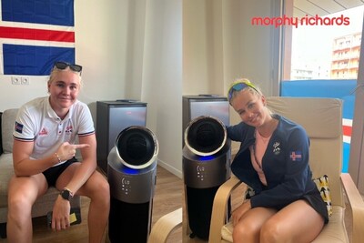 Athletes are using Morphy Richards' upcoming ductless portable air conditioners in the Paris Olympic Village ahead of their release, and the photo is authorized by the athletes.