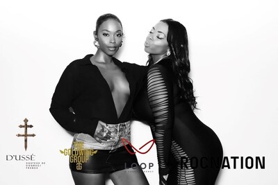 Nafessa Williams and Friend Celebrate DIXSON's Birthday at The Spare Room in Hollywood, CA Sponsored by RocNation and D'Ussé; Photo credit - GIF CUBE