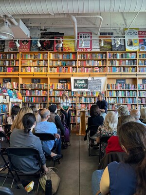 Payam Zamani, author of "Crossing the Desert," at a book reading event at Book Passage in the Ferry Building, San Francisco, CA - June 2024.