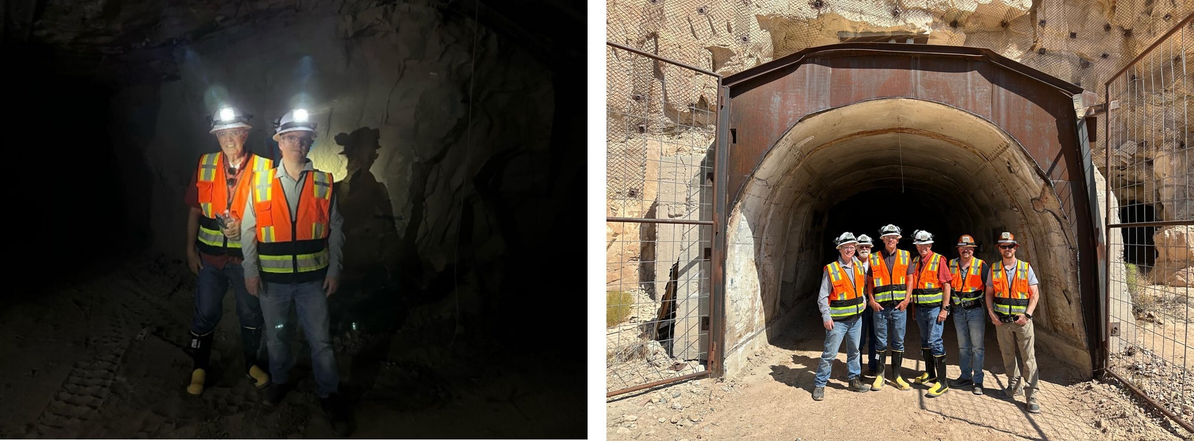 Figure 3 – Garfield County Commissioner Jerry Taylor with IsoEnergy COO Marty Tunney underground (left) and members of the IsoEnergy Team with Garfield County representatives in front of the main portal (right) at the Tony M Mine (CNW Group/IsoEnergy Ltd.)