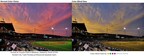 Sunset at Toyota Field, home of the Rocket City Trash Pandas pro baseball team, Madison, Alabama