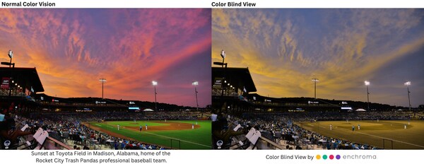 Sunset at Toyota Field, home of the Rocket City Trash Pandas pro baseball team, Madison, Alabama