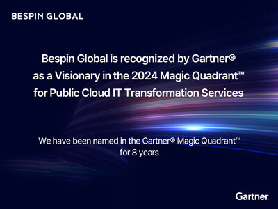 Bespin Global Recognized as a Visionary in the Gartner Magic Quadrant for Public Cloud IT Transformation Services three times