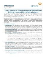 Keyera Announces 2024 Second Quarter Results, Raises Dividend, Increases 2024 Marketing Guidance (CNW Group/Keyera Corp.)