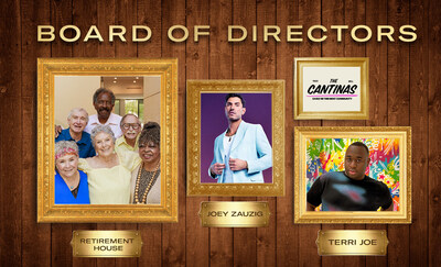 The Cantinas Board of Directors: Retirement House (Slow Roasted Seniors), Joey Zauzig (Director of Retiree Vibes) and Terri Joe (Live Más Bell(e)) will host weekend activities, connect with fans and serve retiree vibes all weekend long. The Cantinas Board of Directors: Retirement House (Slow Roasted Seniors), Joey Zauzig (Director of Retiree Vibes) and Terri Joe (Live Más Bell(e)) will host weekend activities, connect with fans and serve retiree vibes all weekend long.