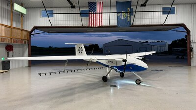 Pyka Pelican Spray in hangar at Heinen Brothers Agra Services facility.