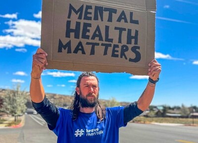 In 2019, Anton Nootenboom began extreme barefoot walks to raise awareness about men's mental health. (PRNewsfoto/Bar K Dog Bar)