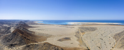 Wadi connecting to coast in Prince Mohammed bin Salman Royal Reserve