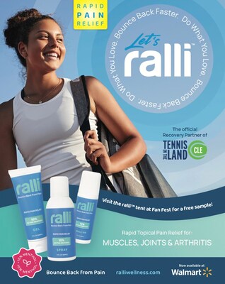 ralli Rapid Pain Relief teams up with Topnotch Management as the Official Recovery Partner of Tennis in the Land, WTA 250 tournament. ralli is designed to help individuals bounce back from pain quickly, making it an ideal partner for athletes striving for peak performance and swift recovery.