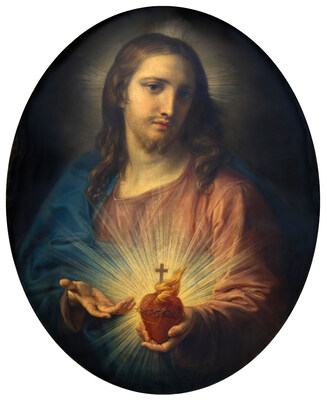 The Sacred Heart of Jesus, a 1760 painting by Pompeo Batoni that hangs above the altar in a side chapel of the Church of Gesú in Rome, will be the centerpiece of the Knights of Columbus’ upcoming pilgrim icon program.