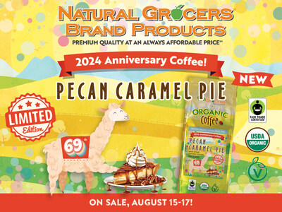 To commemorate its 69th anniversary, Natural Grocers® proudly introduces a limited-edition Pecan Caramel Pie coffee to its Natural Grocers® Brand Products collection.