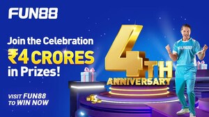 Fun88 India celebra su 4º aniversario con un sorteo de ₹4 Crore en efectivo