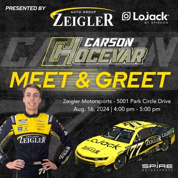 Zeigler Auto Group and LoJack host Meet & Greet for Carson Hocevar, Spire Motorsports' No. 77 driver