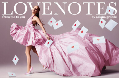 Ariana Grande, in partnership with Luxe Brands, takes her fragrance portfolio to the next level with Lovenotes, a multi-fragrance collection of unique scents, available in exclusive releases. (PRNewsFoto/LUXE Brands)