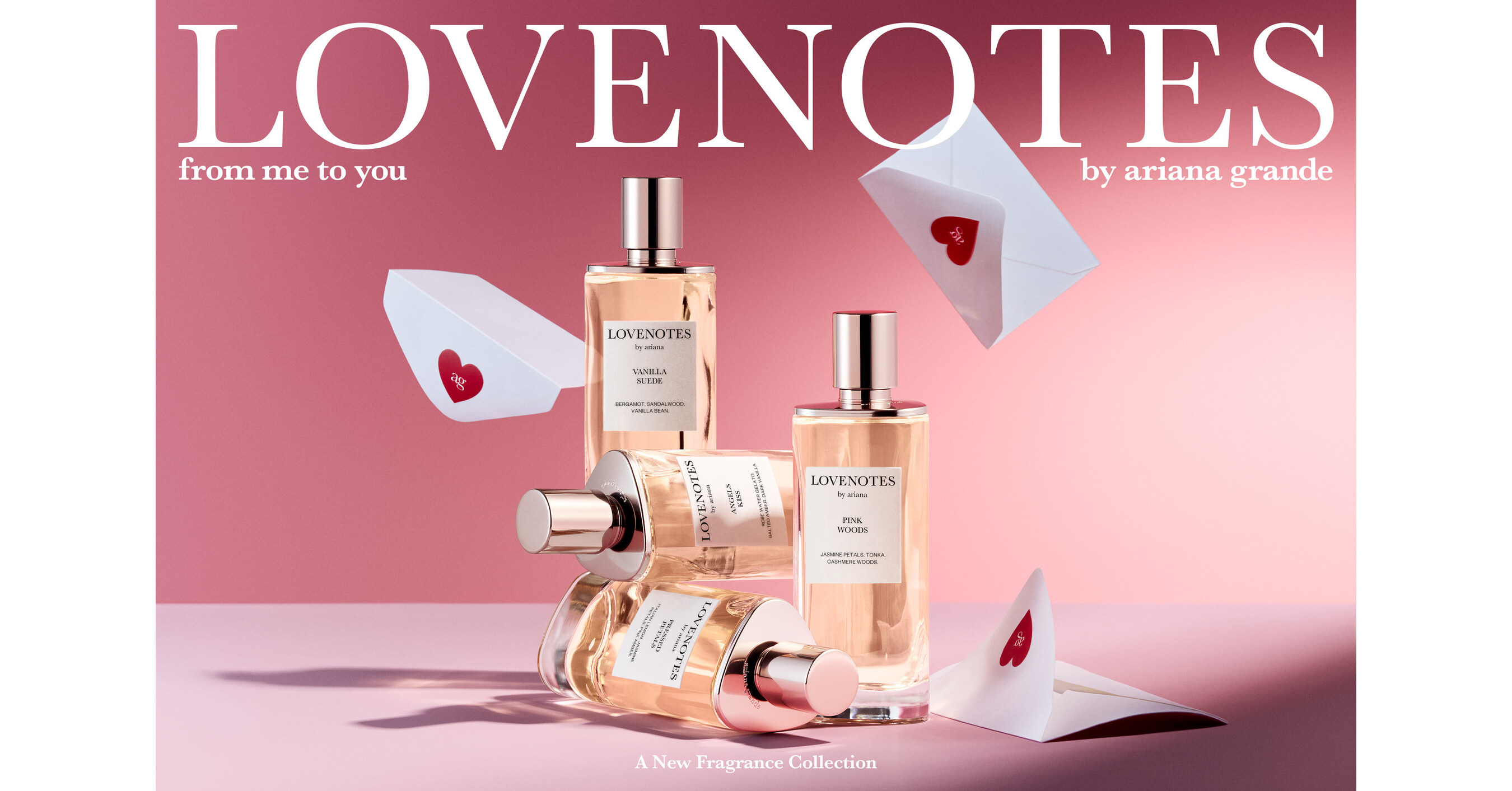 Ariana Grande lleva su cartera de fragancias al siguiente nivel con  LOVENOTES, image size:2700x1413