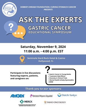 Debbie's Dream Foundation: Curing Stomach Cancer To Host Educational Symposium Highlighting Gastric Cancer Awareness Month