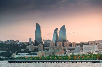 The Flame Towers in Baku Azerbaijan