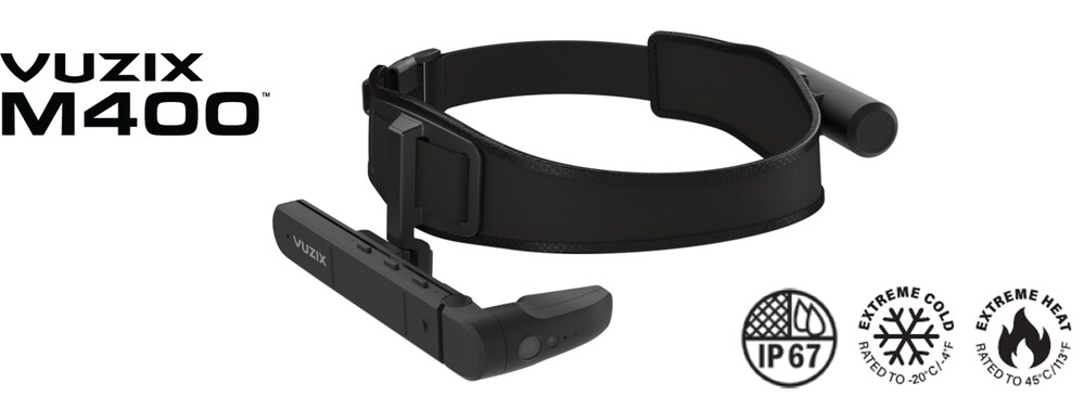 Vuzix M400 Xtreme Smart Glasses feature the new IP67 rated Xtreme Weather power bank